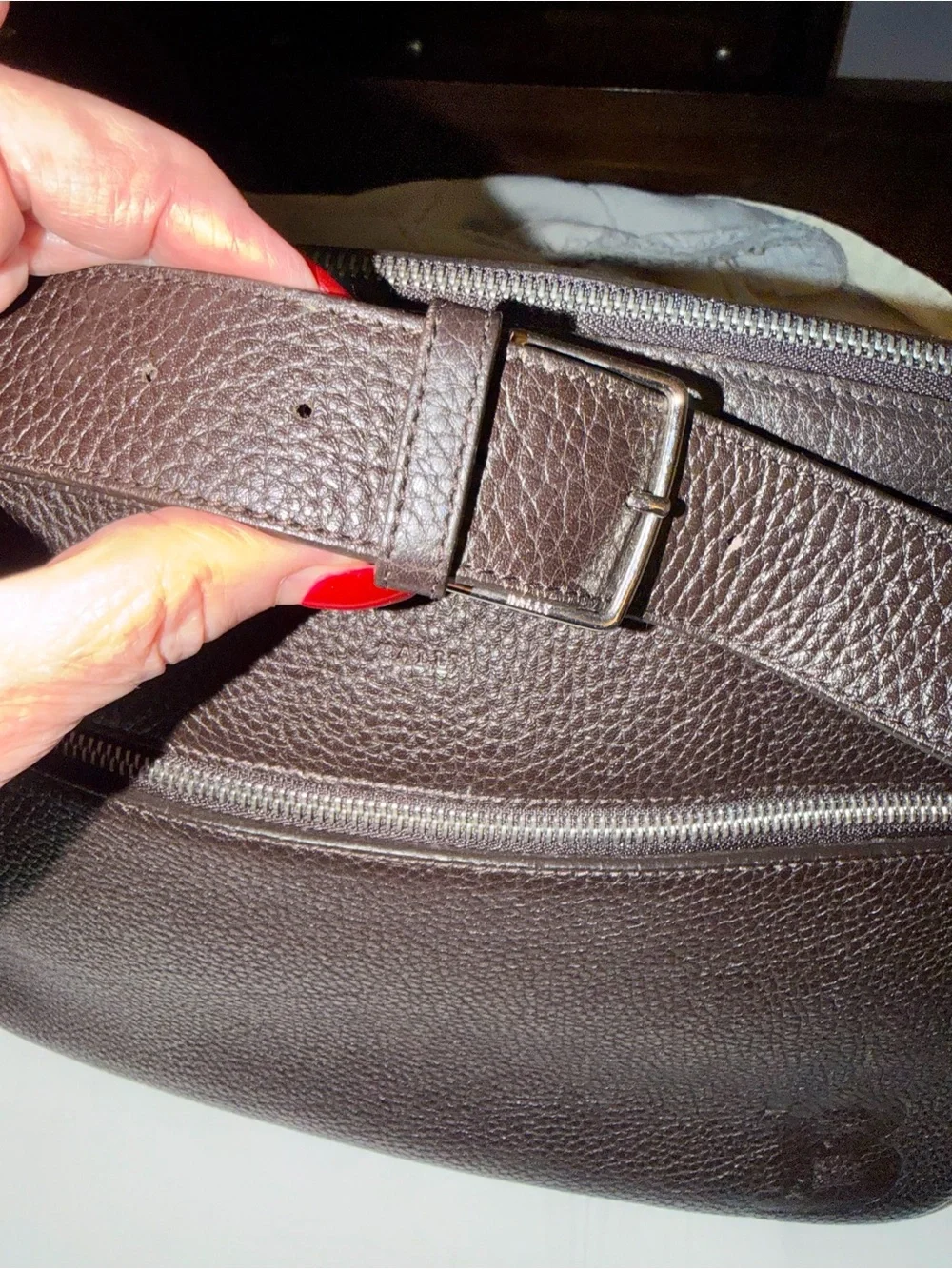 BALLY Italy Dark Brown Leather Crossbody Messenger Bag